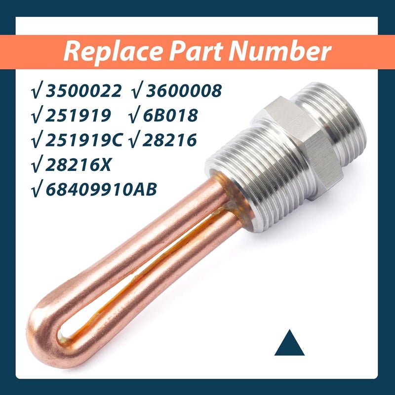 Lisnhlin 3500022 Engine Block Immersion Heater Replacement for Cummins for Paccar Diesel Engine 3/4 Inch NPT Thread 120 Volts 750 Watts with Cordset Cord and Plug Protector - Image 4